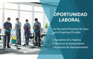 Lee más sobre el artículo Se Necesita Personal de Aseo para Empresas Privadas