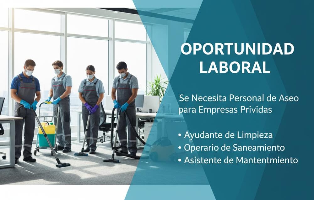 Lee más sobre el artículo Se Necesita Personal de Aseo para Empresas Privadas