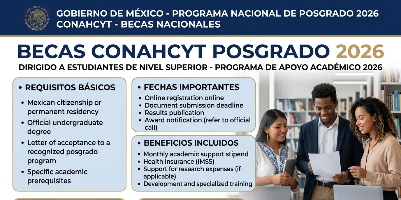 Lee más sobre el artículo Becas CONAHCYT posgrado 2026
